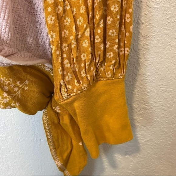 Free People Auxton Waffle Knit Wrap Mixed Media Top - Picture 6 of 15